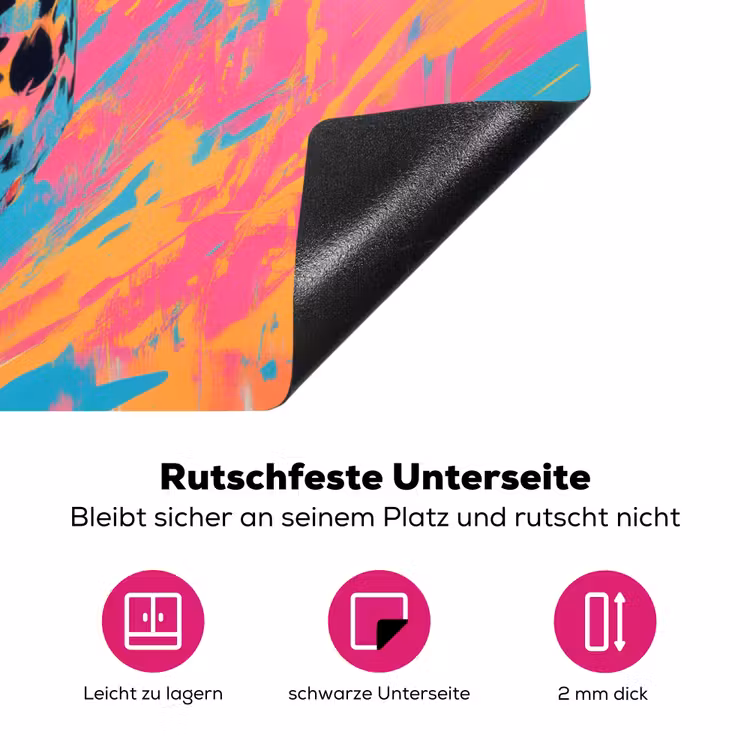 Luipaard - Roze - Oranje - Blauw - Verf Inductie beschermer vinyl 3mm klein -zzzzzzz-lf-onderkant