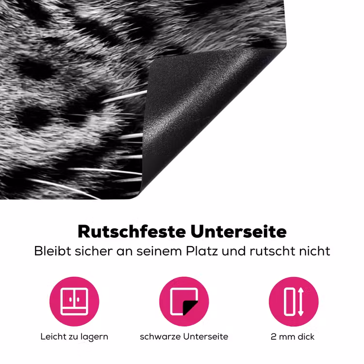 Luipaard - Zwart - Wit - Oog Inductie beschermer vinyl 3mm klein -zzzzzzz-lf-onderkant