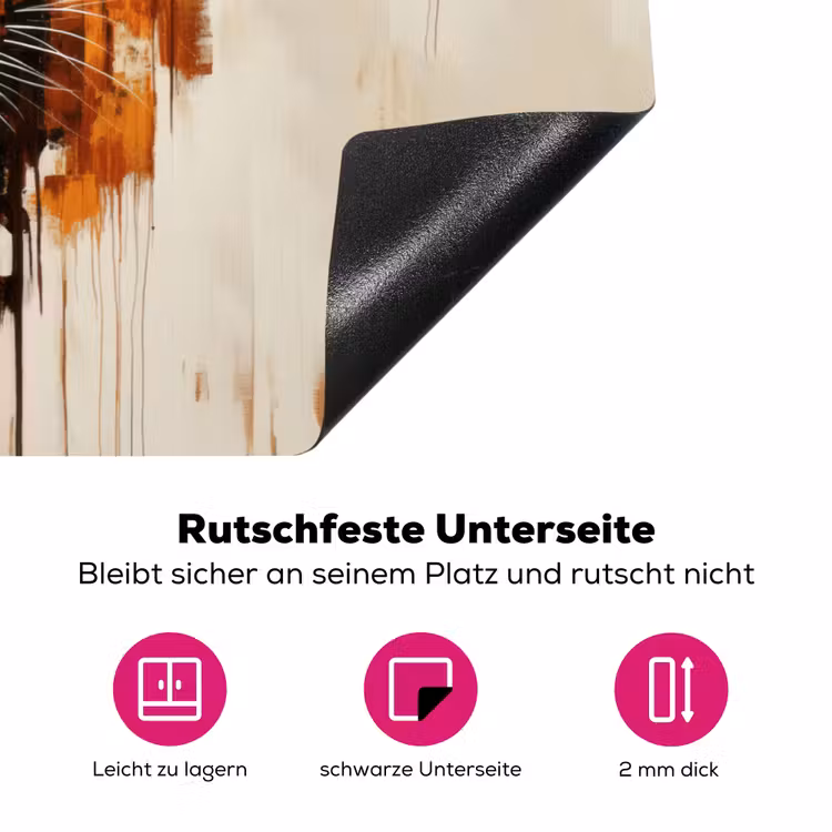 Luipaard - Symmetrisch - Strepen Inductie beschermer vinyl 3mm klein -zzzzzzz-lf-onderkant