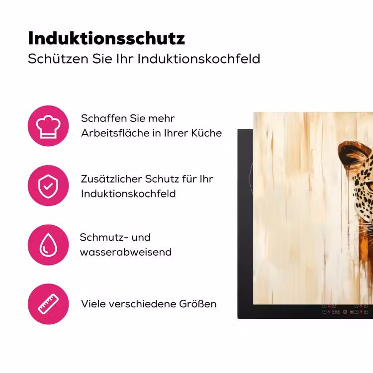 Luipaard - Symmetrisch - Strepen Inductie beschermer vinyl 3mm klein -zzzzzzz-lf-ups
