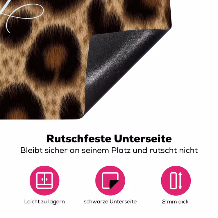 Luipaardprint - Bruin - Courage - Sierlijk Inductie beschermer vinyl 3mm klein -zzzzzzz-lf-onderkant