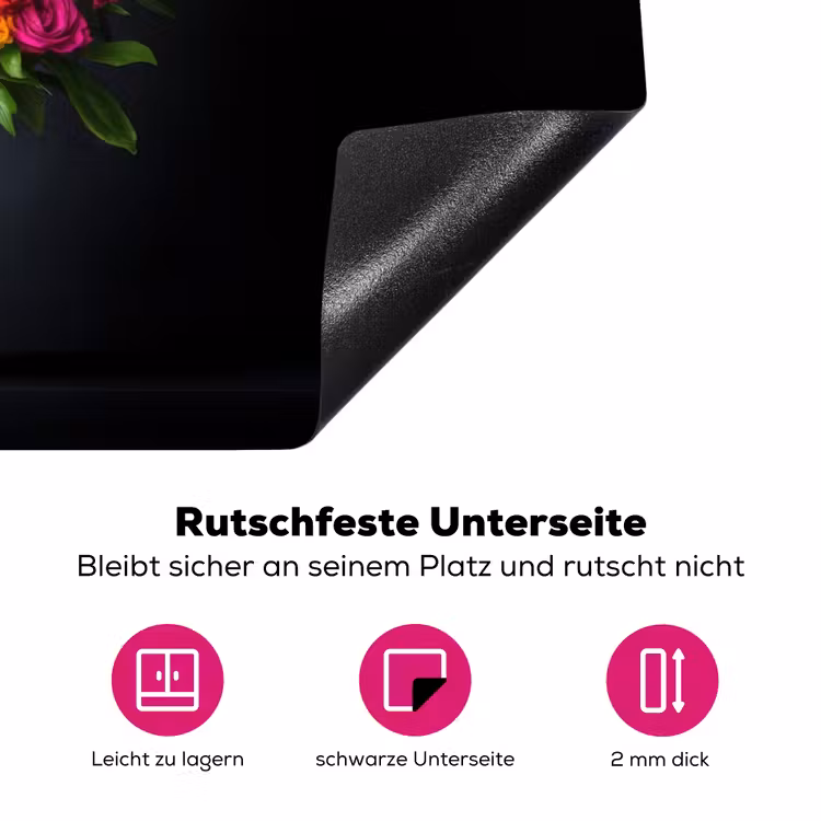 Felgekleurd - Bloemen - Vaas Inductie beschermer vinyl 3mm klein -zzzzzzz-lf-onderkant
