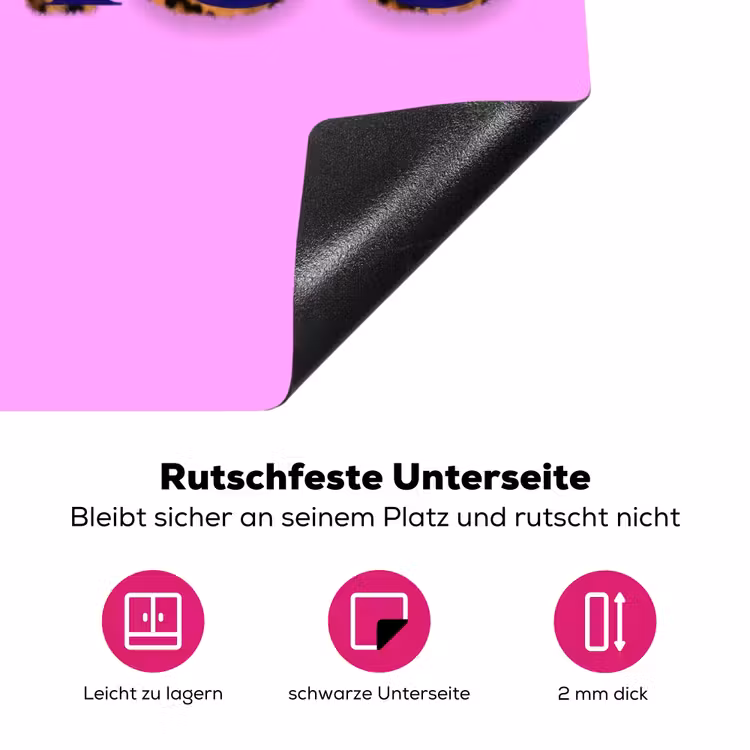 Felroze - Badass - Panterprint - Schaduw Inductie beschermer vinyl 3mm klein -zzzzzzz-lf-onderkant