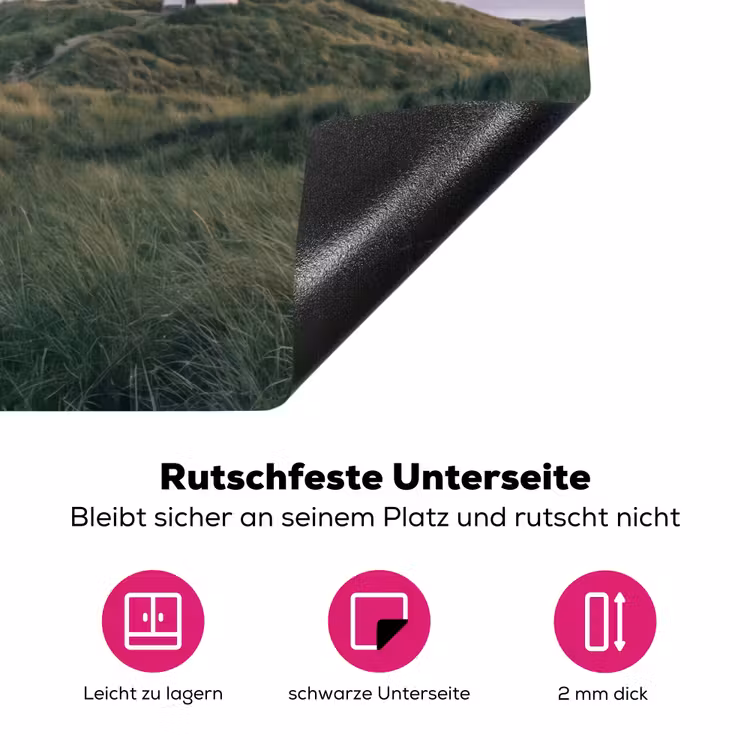 Vuurtoren - Duinlandschap - Zee Inductie beschermer vinyl 3mm klein -zzzzzzz-lf-onderkant