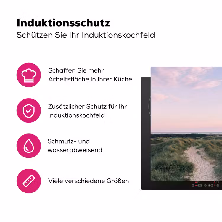 Vuurtoren - Duinlandschap - Zee Inductie beschermer vinyl 3mm klein -zzzzzzz-lf-ups
