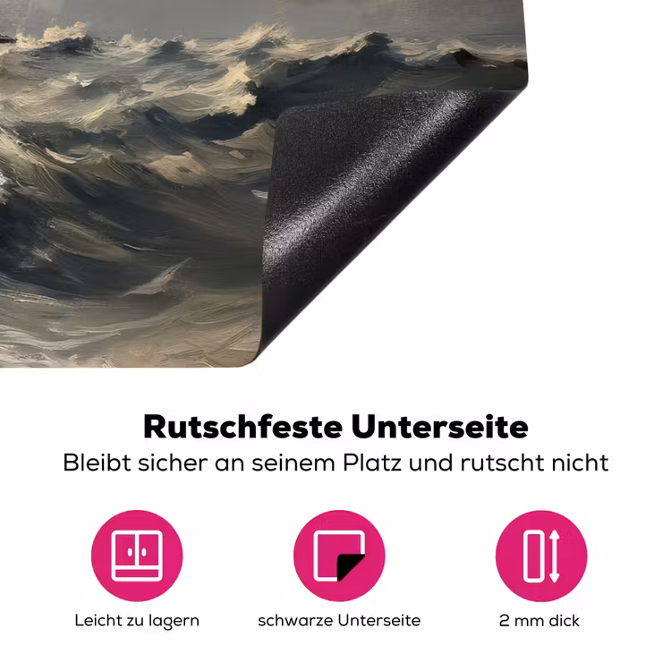 Vuurtoren - Golven - Storm Inductie beschermer vinyl 3mm klein -zzzzzzz-lf-onderkant