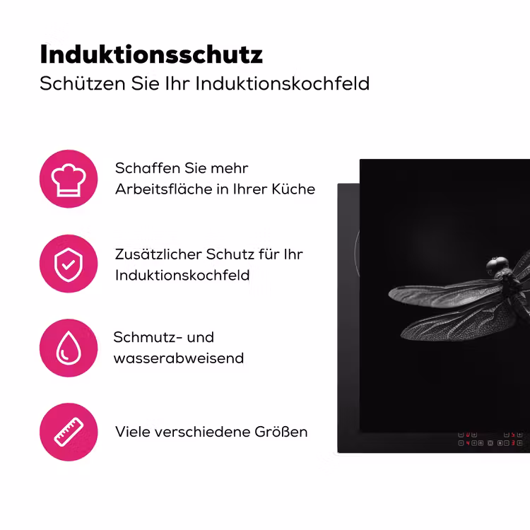 Libelle - Dieren - Zwart - Insect Inductie beschermer vinyl 3mm klein -zzzzzzz-lf-ups