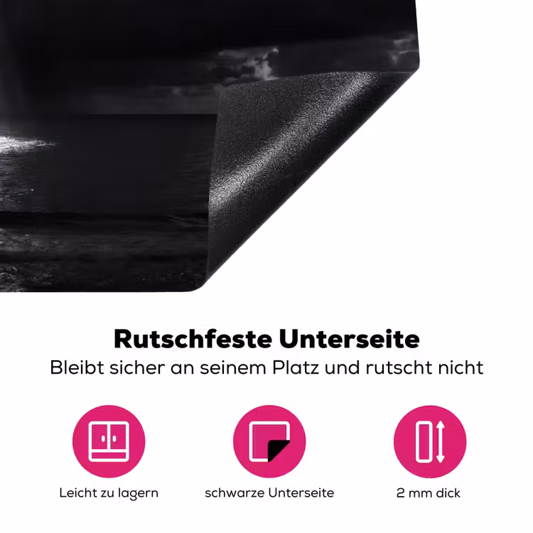 Licht - Wolken - Zee - Zwart-wit - Natuur Inductie beschermer vinyl 3mm klein -zzzzzzz-lf-onderkant