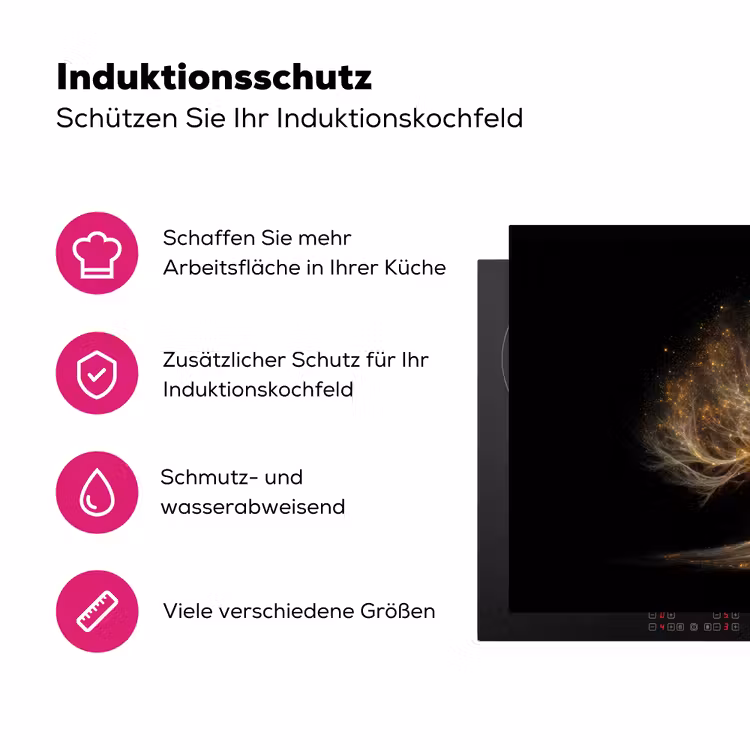Lichtjes - Boom - Abstract - Zwart Inductie beschermer vinyl 3mm klein -zzzzzzz-lf-ups