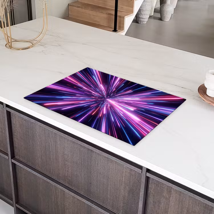 Lichtsnelheid - Ruimte - Roze - Paars Inductie beschermer vinyl 3mm klein -sfeer8