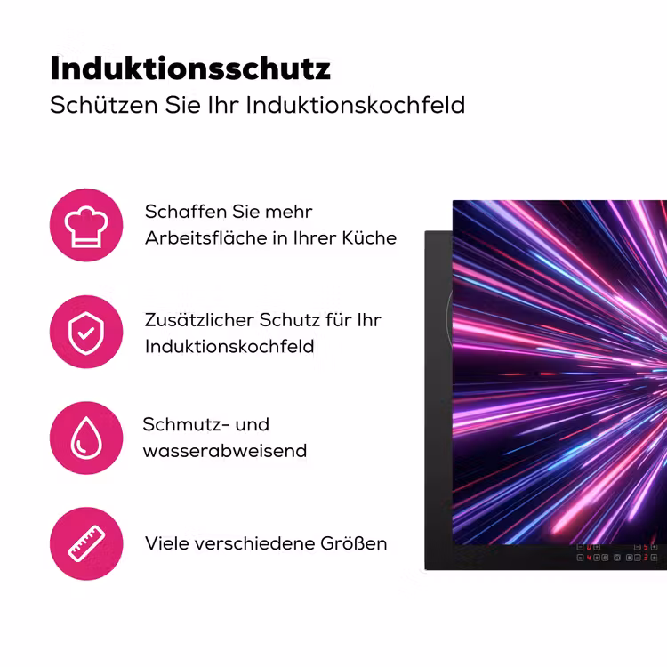 Lichtsnelheid - Ruimte - Roze - Paars Inductie beschermer vinyl 3mm klein -zzzzzzz-lf-ups