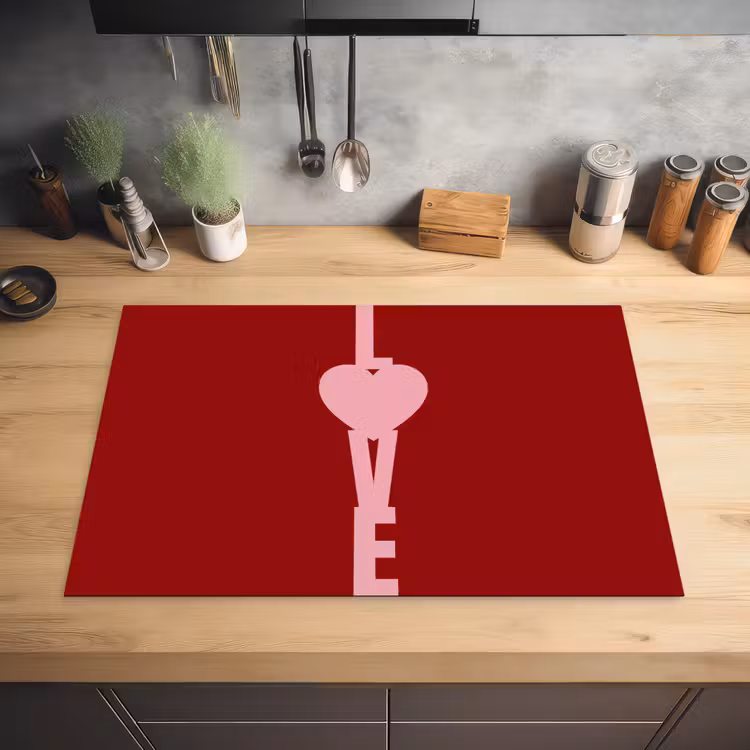 Love - Hart - Rood Inductie beschermer vinyl 3mm klein -sfeer5