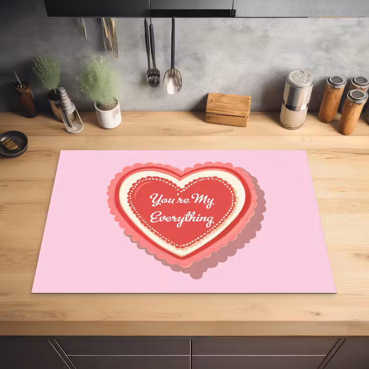 Liefde - Hart - Valentijn Inductie beschermer vinyl 3mm klein -sfeer5