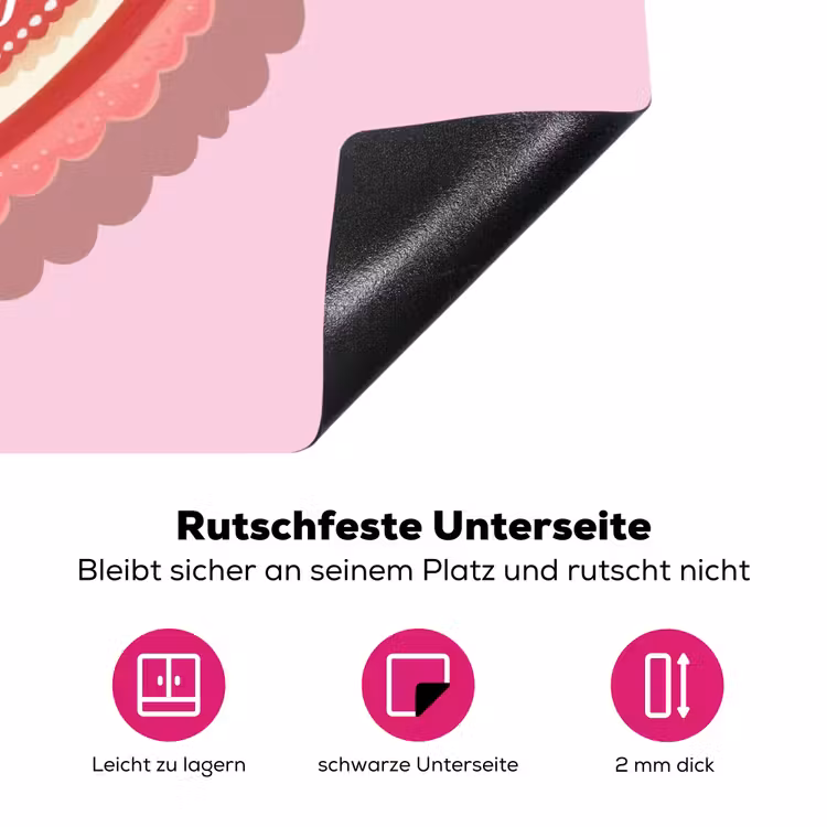 Liefde - Hart - Valentijn Inductie beschermer vinyl 3mm klein -zzzzzzz-lf-onderkant