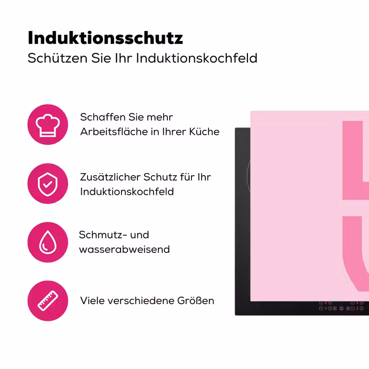 Love - Roze - Hart - Valentijn Inductie beschermer vinyl 3mm klein -zzzzzzz-lf-ups