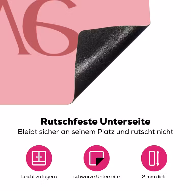 Love - Roze - Spiegeling Inductie beschermer vinyl 3mm klein -zzzzzzz-lf-onderkant