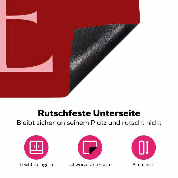 Love - Rood - Hatjes Inductie beschermer vinyl 3mm klein -zzzzzzz-lf-onderkant
