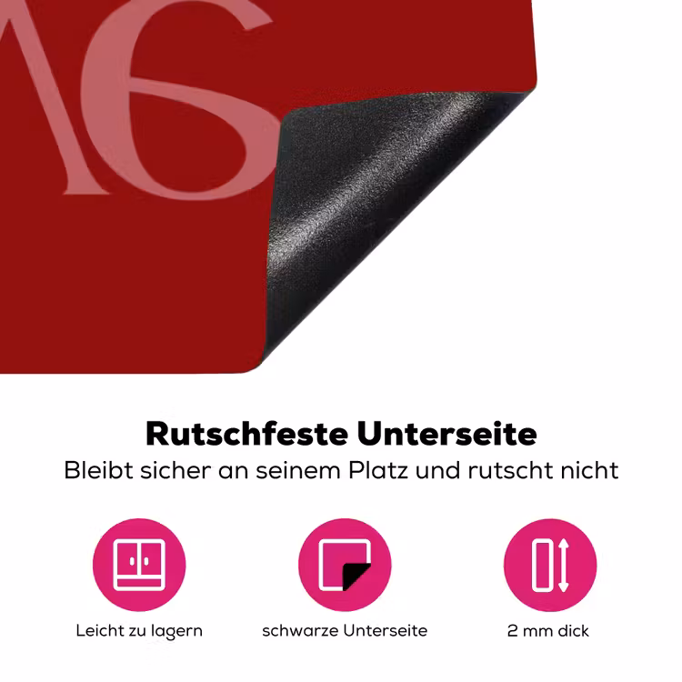 Love - Spiegeling - Rood Inductie beschermer vinyl 3mm klein -zzzzzzz-lf-onderkant