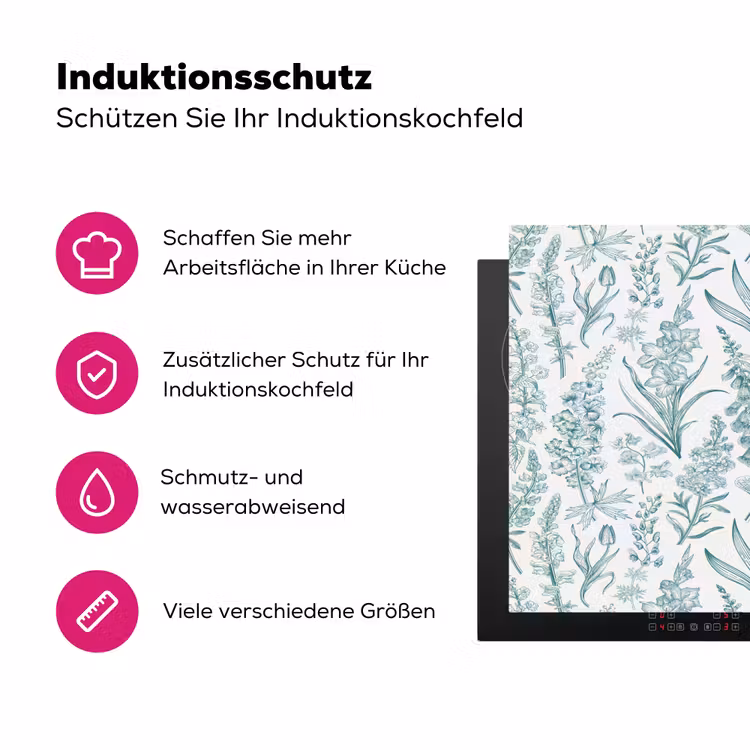 Lovely - Garden - Emerald Inductie beschermer vinyl 3mm klein 276 -zzzzzzz-lf-ups