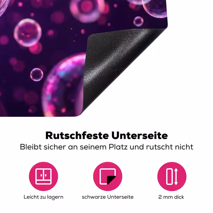 Paars - Bubbels - Schuim Inductie beschermer vinyl 3mm klein -zzzzzzz-lf-onderkant