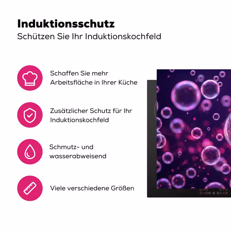 Paars - Bubbels - Schuim Inductie beschermer vinyl 3mm klein -zzzzzzz-lf-ups