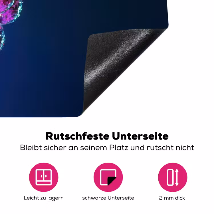 Paars - Disco - Feest - Druif Inductie beschermer vinyl 3mm klein -zzzzzzz-lf-onderkant
