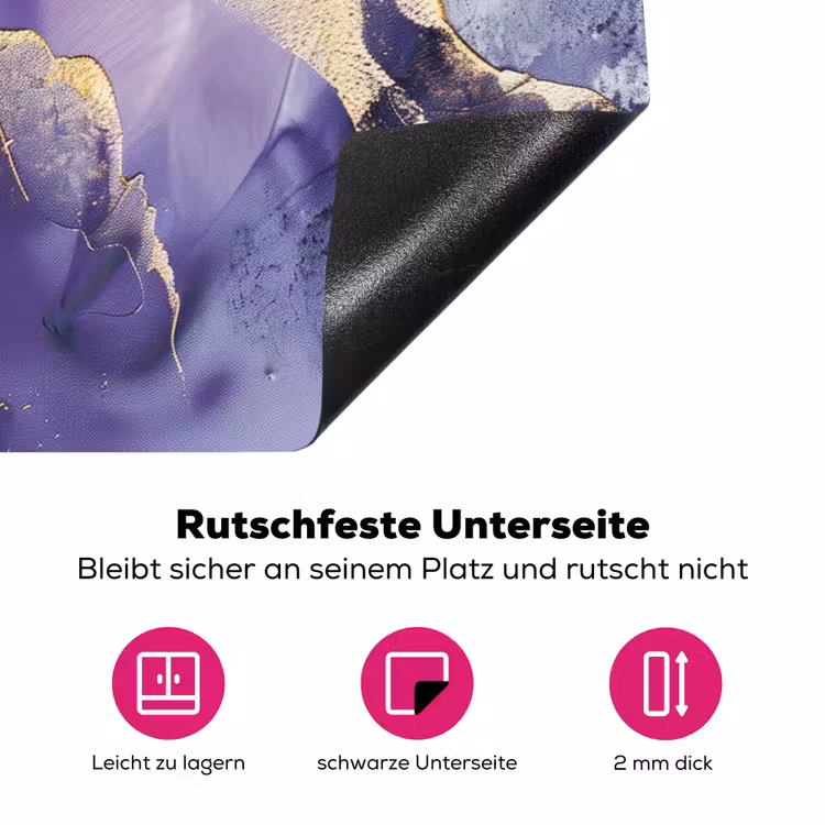 Paars - Modern - Marmer - Abstract Inductie beschermer vinyl 3mm klein -zzzzzzz-lf-onderkant