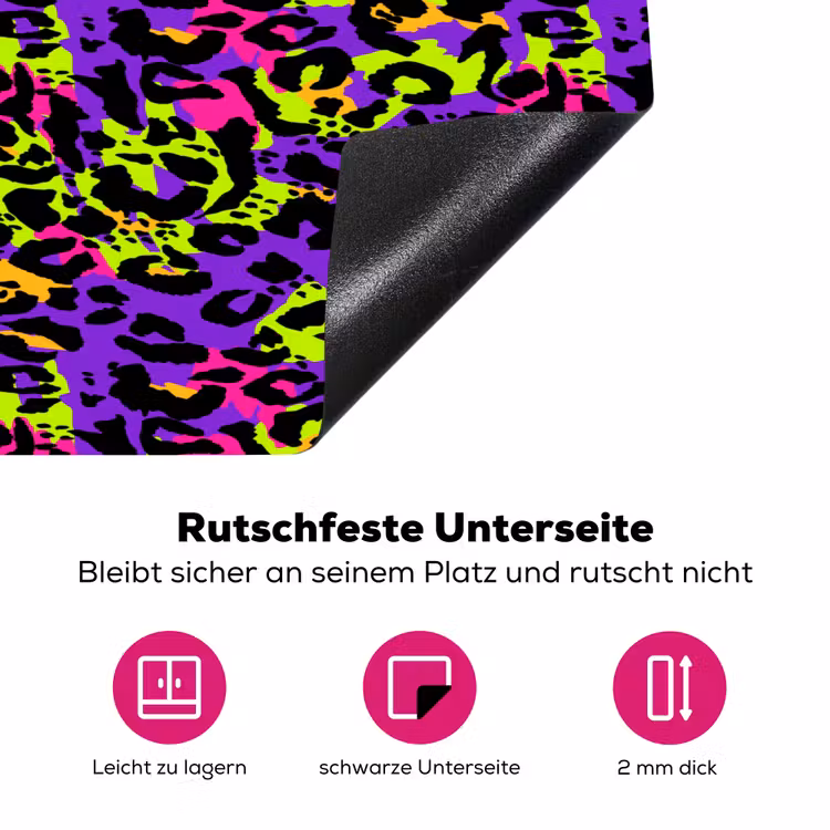 Paars - Neon - Dieren - Panter Inductie beschermer vinyl 3mm klein 276 -zzzzzzz-lf-onderkant