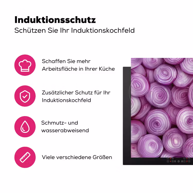 Paars - Uien - Close up Inductie beschermer vinyl 3mm klein -zzzzzzz-lf-ups