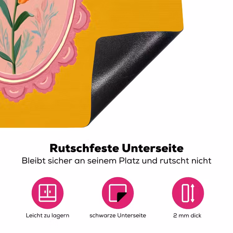 Lelie - Oranje - Lijst - Ovaal Inductie beschermer vinyl 3mm middel -zzzzzzz-lf-onderkant