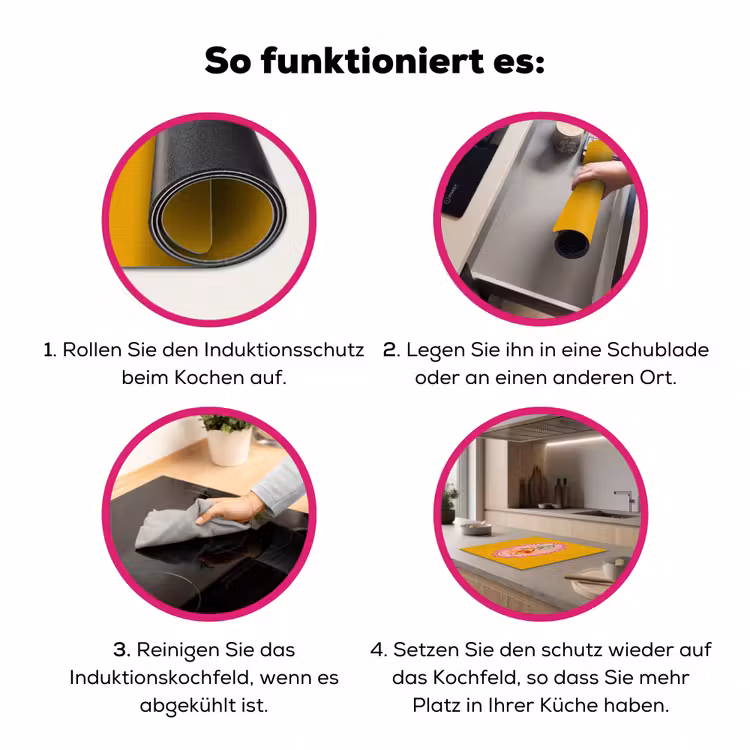 Lelie - Oranje - Lijst - Ovaal Inductie beschermer vinyl 3mm middel -zzzzzzz-lf-werking