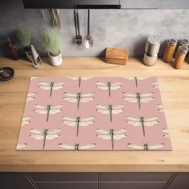 Lillibellen - Patroon - Roze Inductie beschermer vinyl 3mm klein 276 -sfeer5