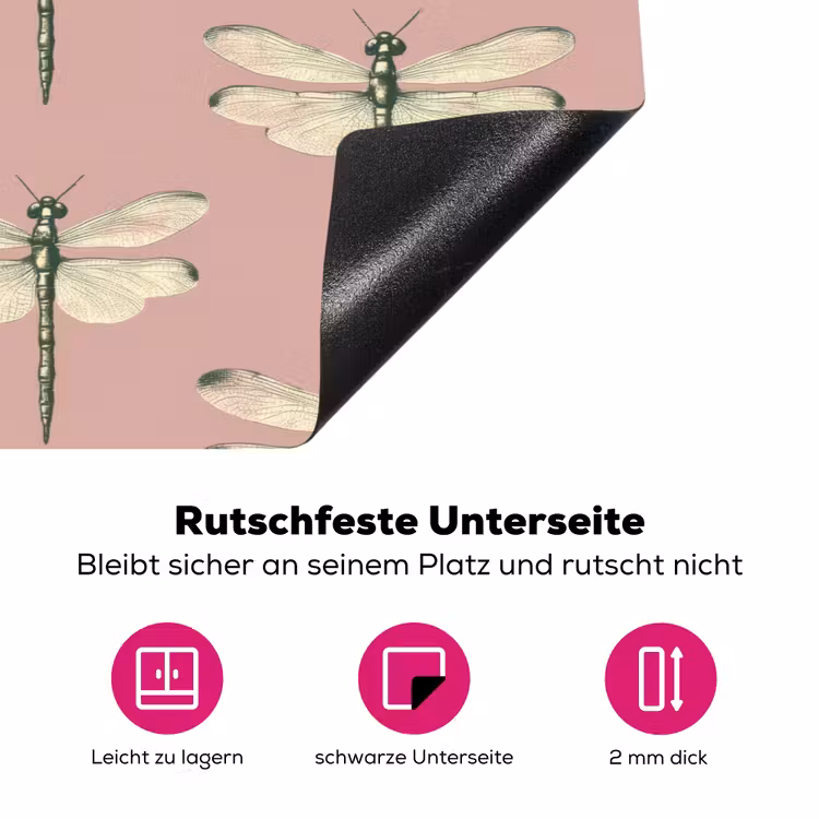Lillibellen - Patroon - Roze Inductie beschermer vinyl 3mm klein 276 -zzzzzzz-lf-onderkant