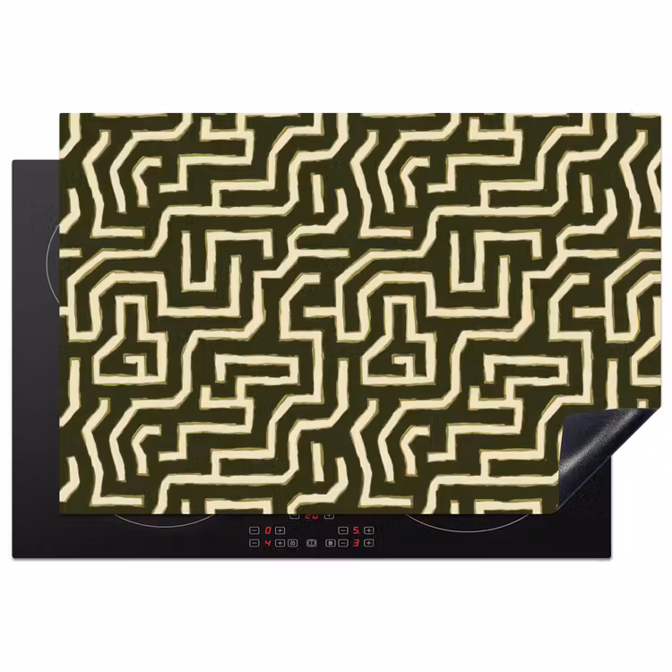 Lijnen - Abstract - Groen Inductie beschermer vinyl 3mm klein 276 -3d
