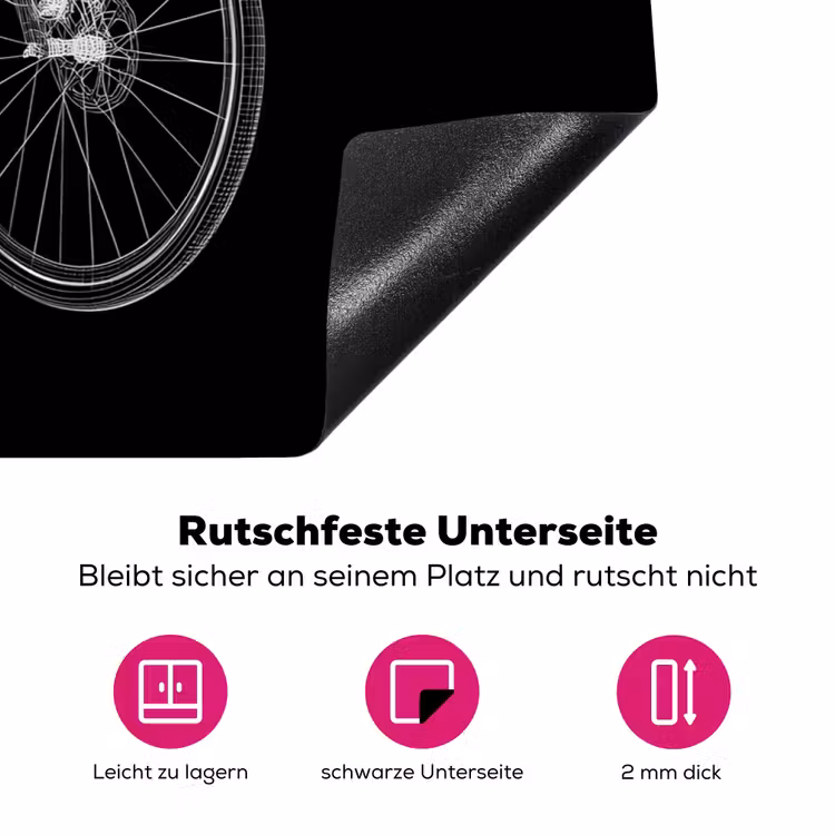 Lijnen - Illustratie - Wit Inductie beschermer vinyl 3mm klein -zzzzzzz-lf-onderkant