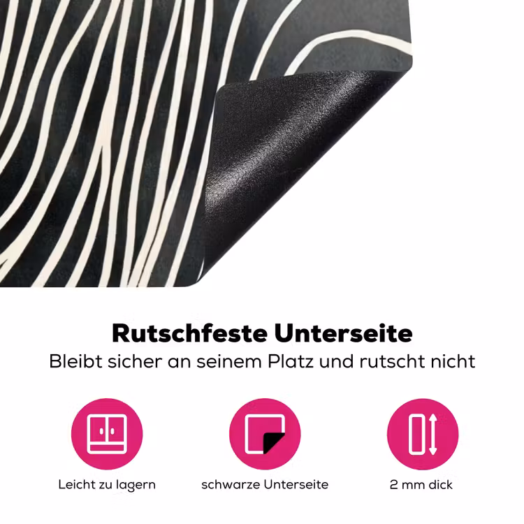 Lijnen - Patroon - Abstract - Wit Inductie beschermer vinyl 3mm klein -zzzzzzz-lf-onderkant