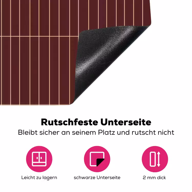 Lijnen - Patroon - Bordeaux Inductie beschermer vinyl 3mm klein 276 -zzzzzzz-lf-onderkant