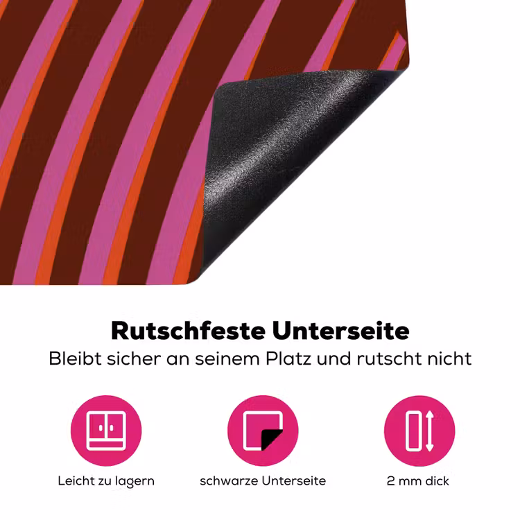 Lijnen - Rood - Beweging Inductie beschermer vinyl 3mm klein -zzzzzzz-lf-onderkant