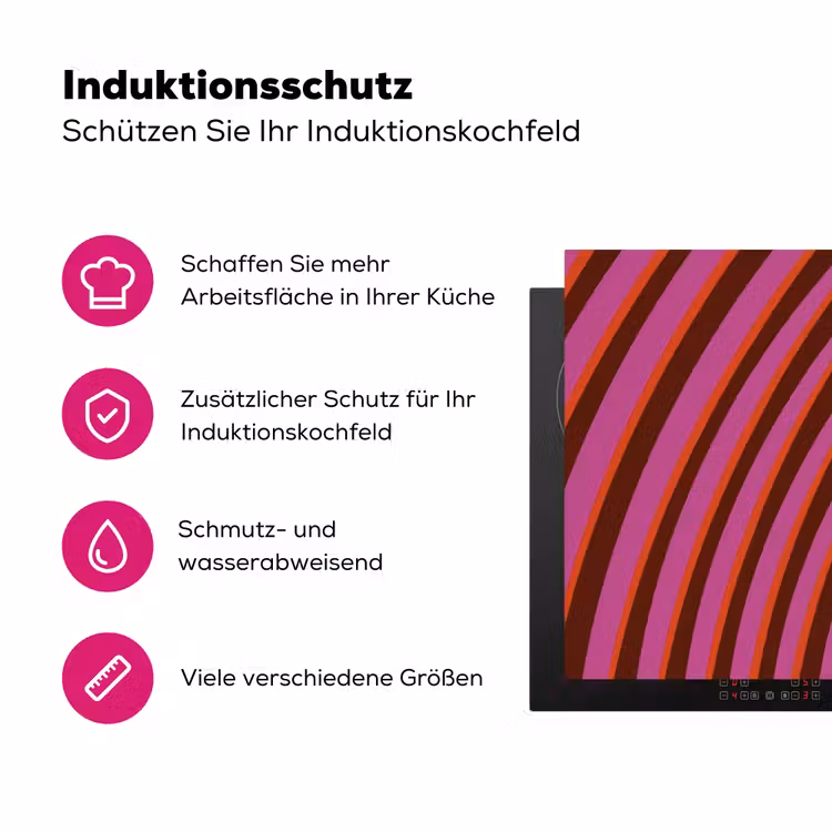 Lijnen - Rood - Beweging Inductie beschermer vinyl 3mm klein -zzzzzzz-lf-ups