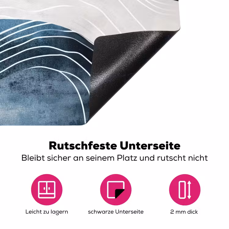 Lijnen - Golven - Abstract - Blauw Inductie beschermer vinyl 3mm klein -zzzzzzz-lf-onderkant