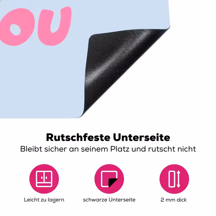Lippen - Bisou - Blauw Inductie beschermer vinyl 3mm klein -zzzzzzz-lf-onderkant