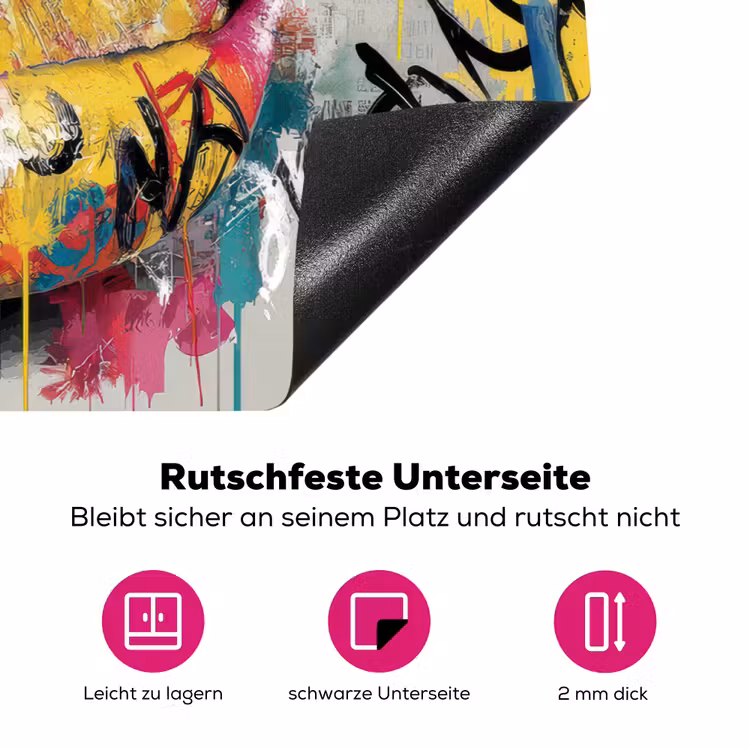 Lippen - Graffiti - Expressief Inductie beschermer vinyl 3mm klein -zzzzzzz-lf-onderkant