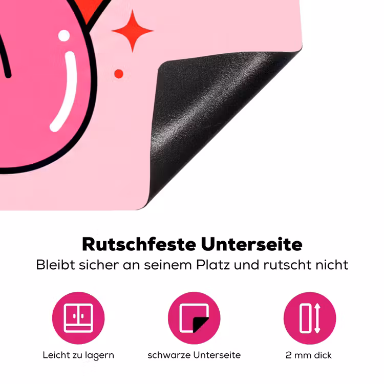 Lippen - Tong - Pop-art - Kleurrijk - Roze Inductie beschermer vinyl 3mm klein -zzzzzzz-lf-onderkant
