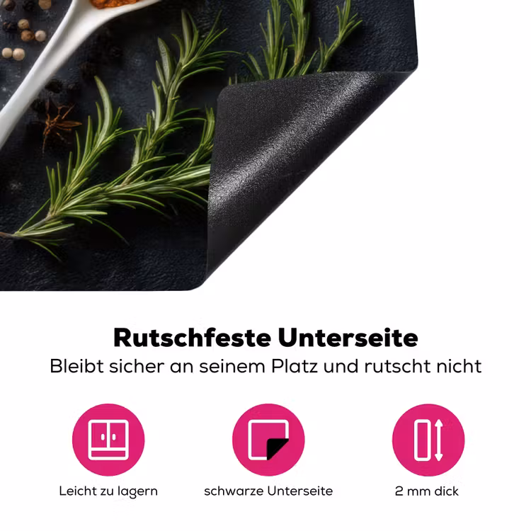 Lepels - Wit - Poeder - Kruiden Inductie beschermer vinyl 3mm klein -zzzzzzz-lf-onderkant