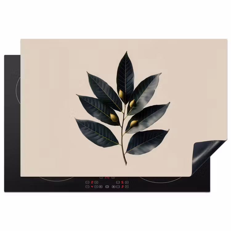 Laurierbladeren - Bloemknoppen - subtiel Inductie beschermer vinyl 3mm klein -3d