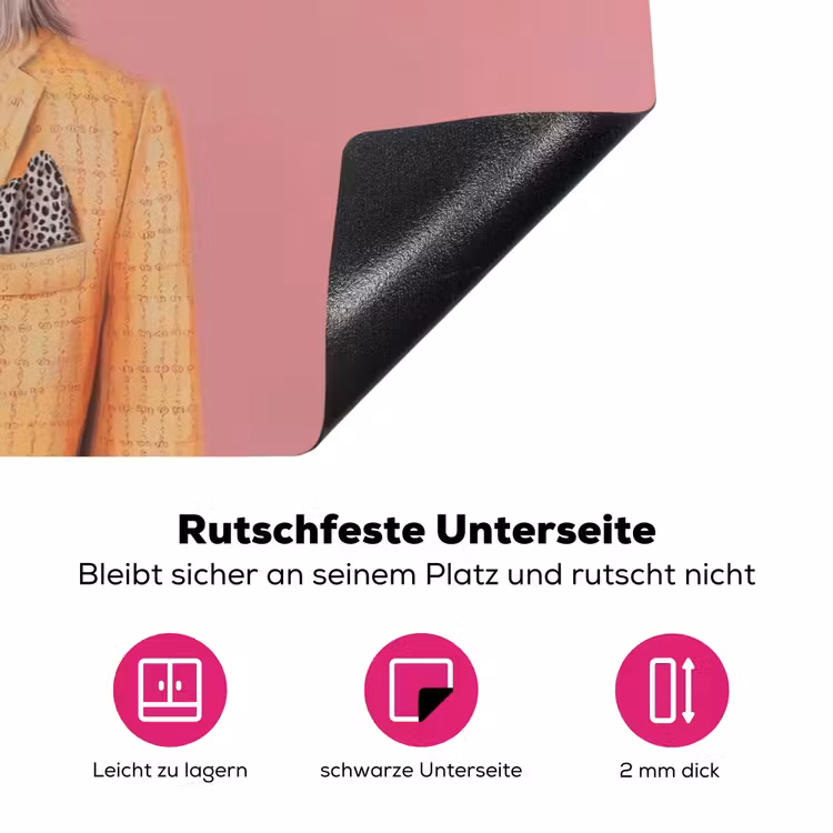 Leeuw - Pak - Geruit - Bril Inductie beschermer vinyl 3mm klein -zzzzzzz-lf-onderkant