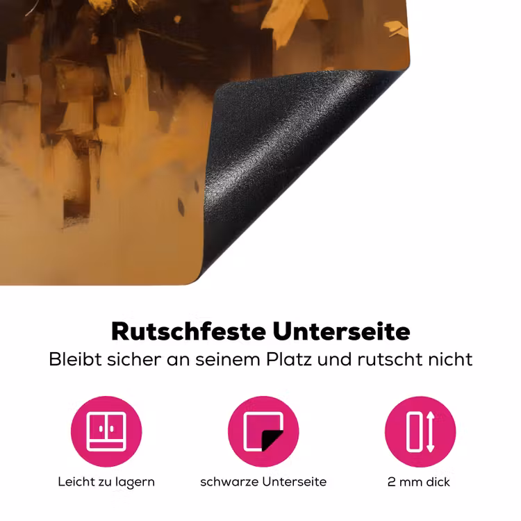 Leeuw - Geschilderd - Abstract - Goud Inductie beschermer vinyl 3mm klein -zzzzzzz-lf-onderkant