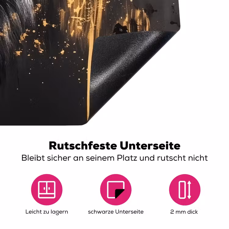 Leeuw - Portret - Verfspatten - Grijs Inductie beschermer vinyl 3mm klein -zzzzzzz-lf-onderkant