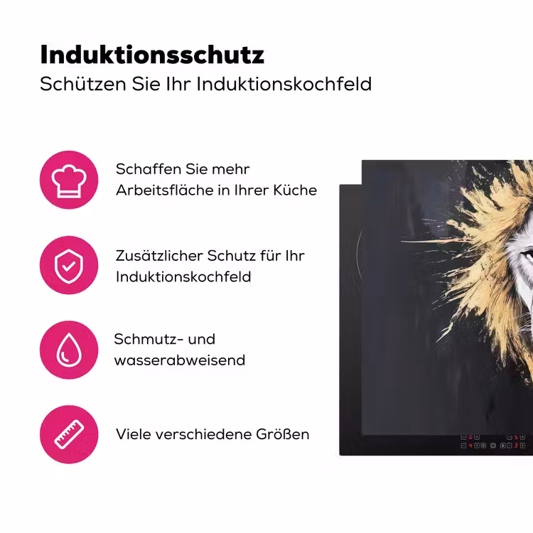 Leeuw - Gesplitst - Zwart - Lijn Inductie beschermer vinyl 3mm klein -zzzzzzz-lf-ups
