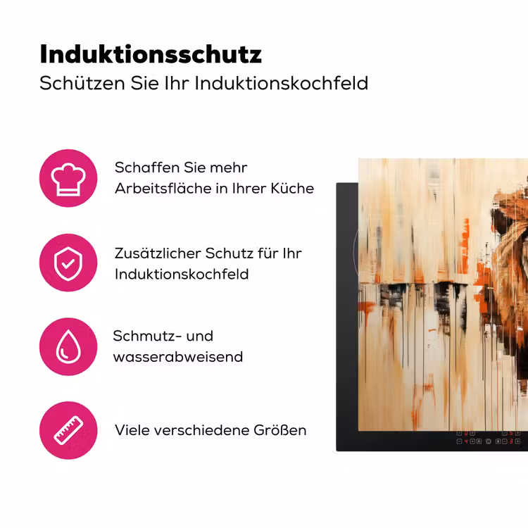 Leeuwenkop - Lijnen - Crème Inductie beschermer vinyl 3mm klein -zzzzzzz-lf-ups